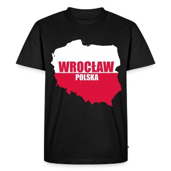 Polska WROC-AW Wroclaw Poland Gift - Men's Premium Organic T-Shirt - black - Front - Nico (187cm)