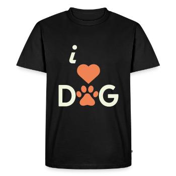 j’adore le chien - T-shirt Premium bio Homme - noir - Devant - Nico (187cm)