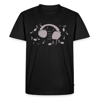 Don ́Stop the Music Grey - Men's Premium Organic T-Shirt - black - Front - Nico (187cm)