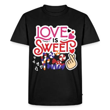 February 14 Valentine's Day Gift Candy - Men's Premium Organic T-Shirt - black - Front - Nico (187cm)
