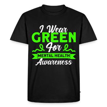 Conscience psychologique Green Loop Dépression - T-shirt Premium bio Homme - noir - Devant - Nico (187cm)