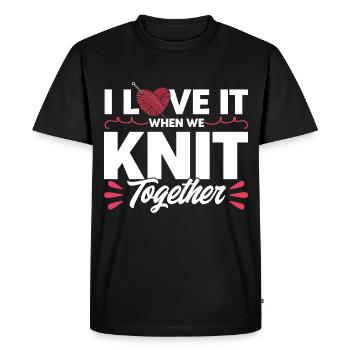 Amateurs de tricot Fil Tricot Tricot Cadeau - T-shirt Premium bio Homme - noir - Devant - Nico (187cm)