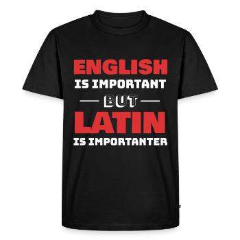 Idée cadeau professeur de latin langue d'enseignement - T-shirt Premium bio Homme - noir - Devant - Nico (187cm)