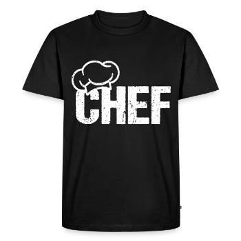 Chapeau de chef CHEF - T-shirt Premium bio Homme - noir - Devant - Nico (187cm)