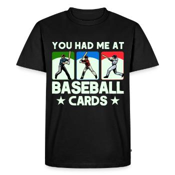 Carte de baseball Collection de cartes de sport Cadeau - T-shirt Premium bio Homme - noir - Devant - Nico (187cm)