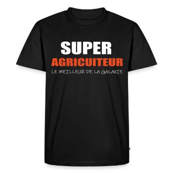 Super Agriculteur - T-shirt Premium bio Homme - noir - Devant - Nico (187cm)