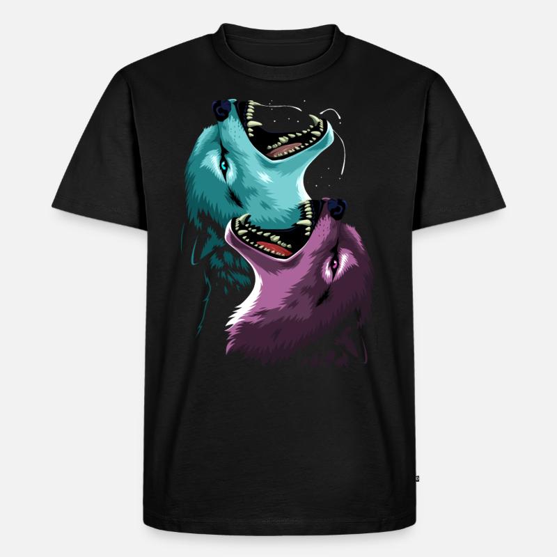 Hungrige Wölfe - Männer Premium Bio T-Shirt - Schwarz