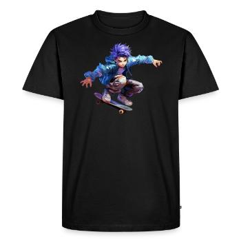Anime Skater - T-shirt Premium bio Homme - noir - Devant - Nico (187cm)