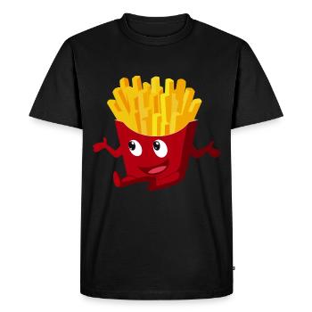 Cadeau frites - T-shirt Premium bio Homme - noir - Devant - Nico (187cm)