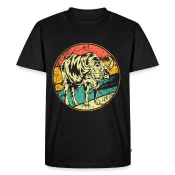 Buffle vintage buffle d’eau - T-shirt Premium bio Homme - noir - Devant - Nico (187cm)