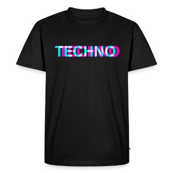 Techno - Men's Premium Organic T-Shirt - black - Front - Nico (187cm)