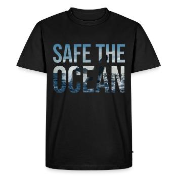 Protéger l’océan #01 - T-shirt Premium bio Homme - noir - Devant - Nico (187cm)