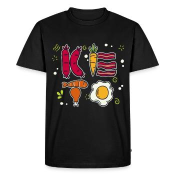 Keto Diet - T-shirt Premium bio Homme - noir - Devant - Nico (187cm)