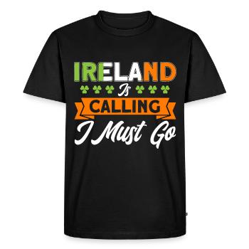Drapeau irlandais Irlande Irlande Cadeau de Noël - T-shirt Premium bio Homme - noir - Devant - Nico (187cm)