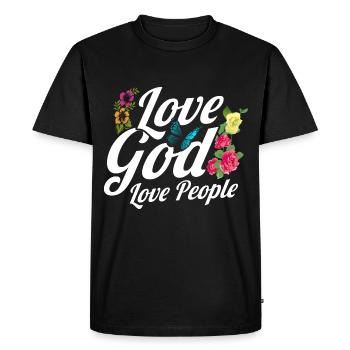 Jésus Dieu verset biblique don inspirant - T-shirt Premium bio Homme - noir - Devant - Nico (187cm)