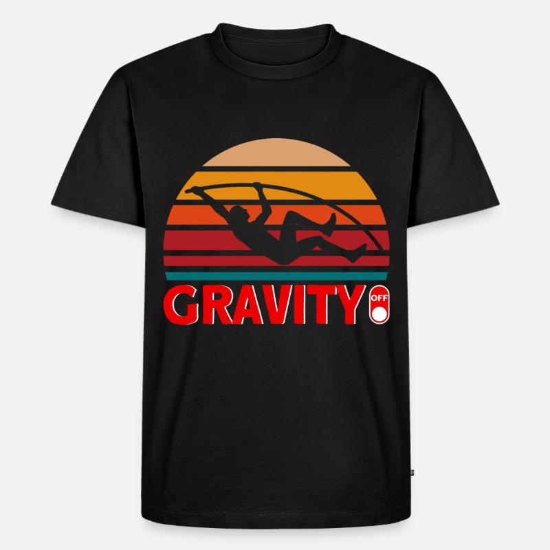 Leichtathletik Springen Stabhochsprung Geschenk - Männer Premium Bio T-Shirt - Schwarz