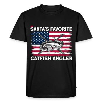 Santa's favourite catfish fisherman Welsa - Men's Premium Organic T-Shirt - black - Front - Nico (187cm)