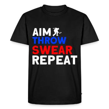Boules Game Goals Throw Swear Repeat - Men's Premium Organic T-Shirt - black - Front - Nico (187cm)
