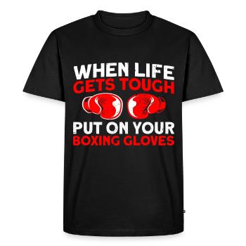 Put on your boxing gloves Boxing Gift - Men's Premium Organic T-Shirt - black - Front - Nico (187cm)