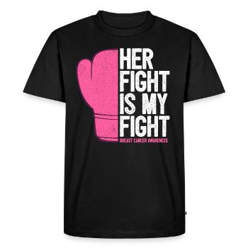 Cancer du sein anti-cancer combat mari copain soutien - T-shirt Premium bio Homme - noir - Devant - Nico (187cm)