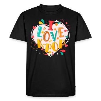 I Love K-Pop Music Kpop Musique pop coréenne - T-shirt Premium bio Homme - noir - Devant - Nico (187cm)
