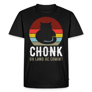 Chonk Cat Drôle Chat Mème Chat Papa Chat Maman - T-shirt Premium bio Homme - noir - Devant - Nico (187cm)