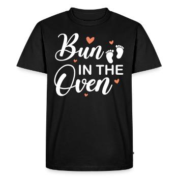 Bun in The Oven - Bébé en cours - Wom enceinte - T-shirt Premium bio Homme - noir - Devant - Nico (187cm)