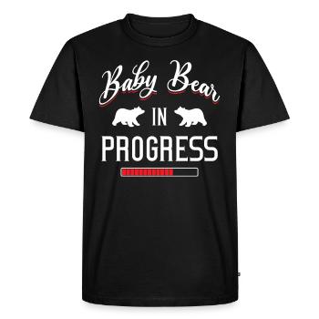 Baby Bear In Progress - Mignon Amoureux de la Nature Enceinte - T-shirt Premium bio Homme - noir - Devant - Nico (187cm)