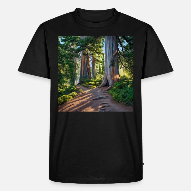 Wanderung Waldreise - Männer Premium Bio T-Shirt - Schwarz