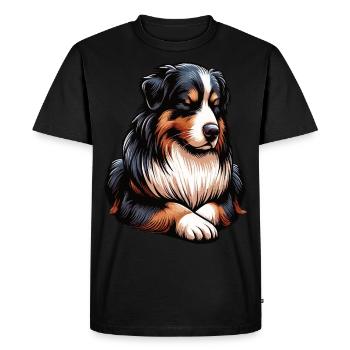 Berger australien Aussie Aussie Propriétaires Aussies - T-shirt Premium bio Homme - noir - Devant - Nico (187cm)