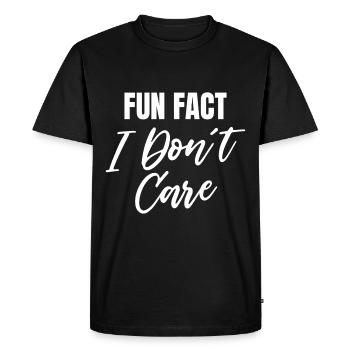 Fait amusant Je m’en fiche - T-shirt Premium bio Homme - noir - Devant - Nico (187cm)