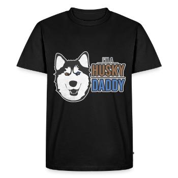 husky - Men's Premium Organic T-Shirt - black - Front - Nico (187cm)