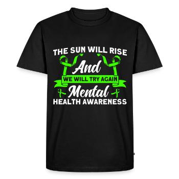 Mental health awareness Mental health - Men's Premium Organic T-Shirt - black - Front - Nico (187cm)