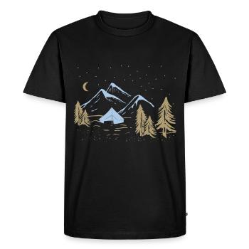 Gift idea - Camping Camper camping Nature - Men's Premium Organic T-Shirt - black - Front - Nico (187cm)