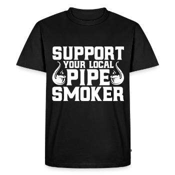 Amateurs de pipe Fumeurs de pipe Pipes communautaires - T-shirt Premium bio Homme - noir - Devant - Nico (187cm)