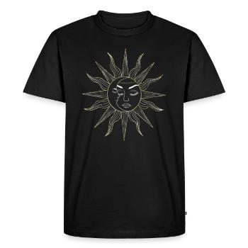 Soleil et lune avec le visage cadeau - T-shirt Premium bio Homme - noir - Devant - Nico (187cm)