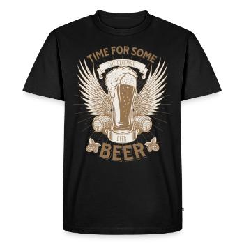 Il est temps de boire une bière - T-shirt Premium bio Homme - noir - Devant - Nico (187cm)