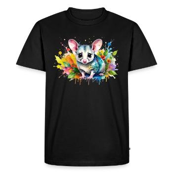 possum,mouse,graffiti,illustration,colorful - Men's Premium Organic T-Shirt - black - Front - Nico (187cm)