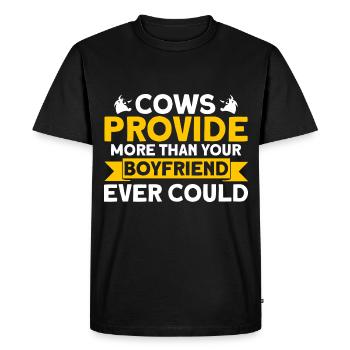 Cows give more than your friend cow gift - Men's Premium Organic T-Shirt - black - Front - Nico (187cm)