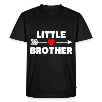 PETIT FRÈRE FRÈRE Et sœur Coeur - T-shirt Premium bio Homme - noir - Devant - Nico (187cm)