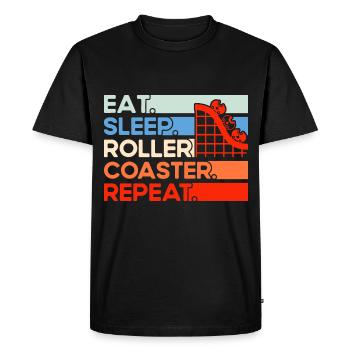 Parc d’attractions Montagnes russes en bois Parc à thème Cadeau - T-shirt Premium bio Homme - noir - Devant - Nico (187cm)