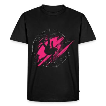 Cadeau rose fille rose - T-shirt Premium bio Homme - noir - Devant - Nico (187cm)