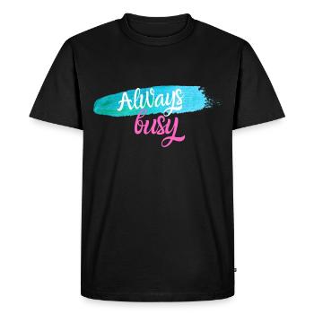 Toujours occupé - T-shirt Premium bio Homme - noir - Devant - Nico (187cm)