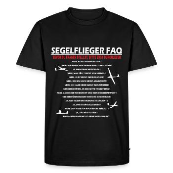 Segelflieger FAQ Geschenk - Männer Premium Bio T-Shirt - Schwarz - Vorne - Nico (187cm)