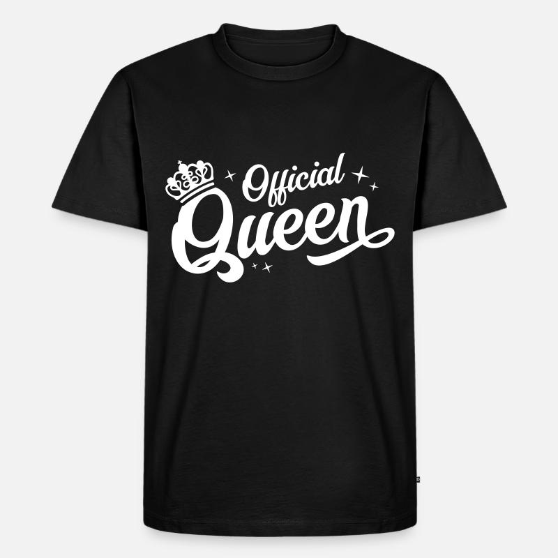 Königin Krone Queen - Männer Premium Bio T-Shirt - Schwarz