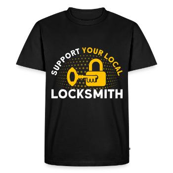 Support local locksmith - Men's Premium Organic T-Shirt - black - Front - Nico (187cm)