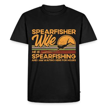 Spearfisher Spearfisher Wife Gift - Men's Premium Organic T-Shirt - black - Front - Nico (187cm)