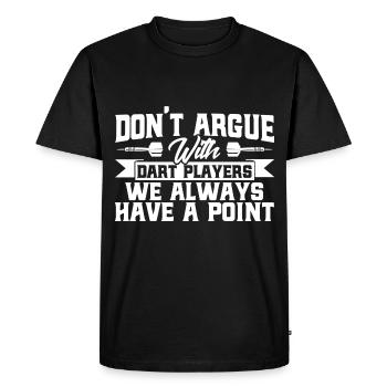 Dartboard Darts Dart Throw Gift - Men's Premium Organic T-Shirt - black - Front - Nico (187cm)