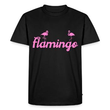Flamants roses - T-shirt Premium bio Homme - noir - Devant - Nico (187cm)