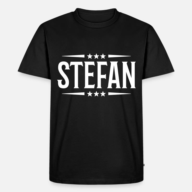 stefan name - Männer Premium Bio T-Shirt - Schwarz